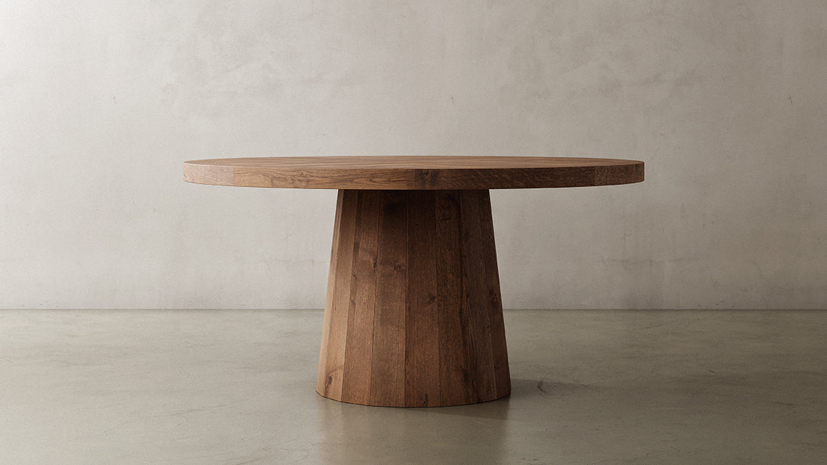 Runder Esstisch aus massivem Eichenholz | Modell RODU