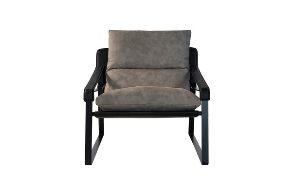Moderner Sessel aus Leder mit Stahlrahmen | Modell CLEMENTE