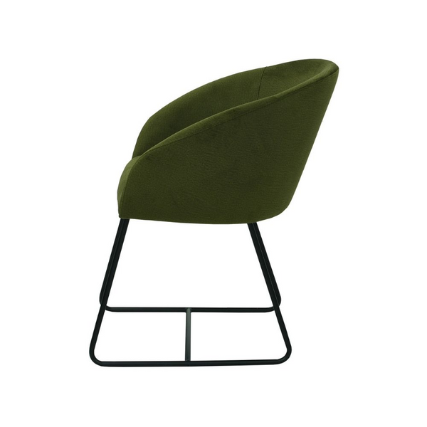 Grüner Stuhl aus Stoff mit Metallbeinen | Modell IBIS