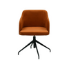 Orangefarbener Wohnzimmerstuhl mit Stahlbeinen aus Stoff oder Leder | Modell ROBI