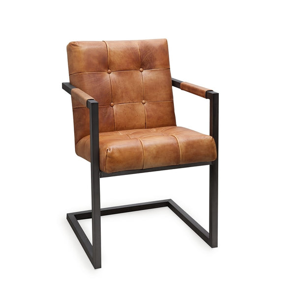 Esszimmer Stuhl aus Büffelleder mit Knöpfe | Modell BADSAAL