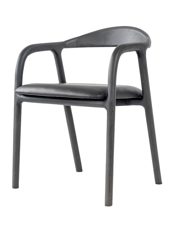 Esszimmerstuhl mit Holzrahmen und Sitzfläche aus Leder oder Stoff | Modell ELMO